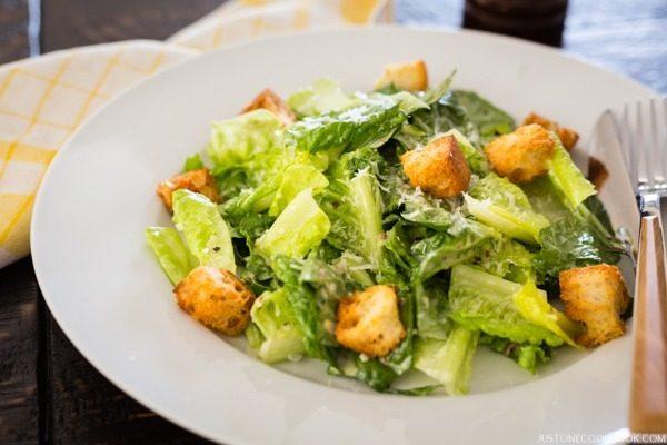 Caesar Salad with Homemade Croutons | JustOneCookbook.com