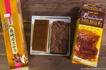 Sponge cakes on a table.