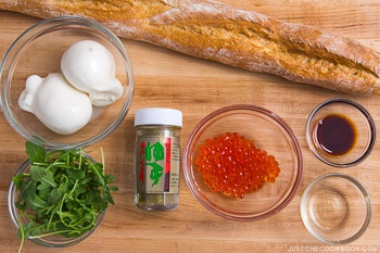 Burrata and Ikura Crostini Ingredients