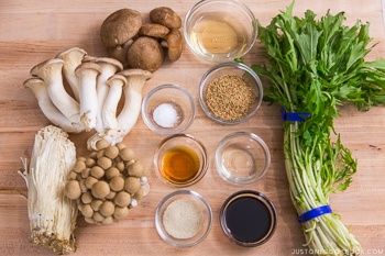 Warm Mushroom Salad with Sesame Dressing Ingredients