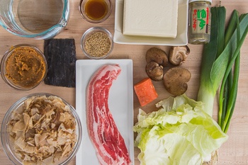 Miso Soup with Yuzu Kosho Ingredients