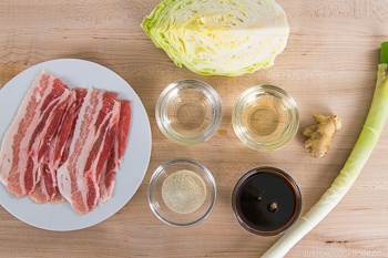 Pan Fried Ginger Pork Belly Ingredients