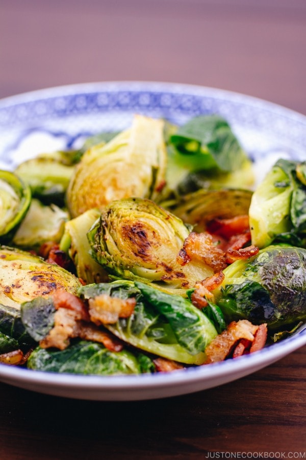 Brussels Sprouts with Bacon Recipe | www.justonecookbook.com