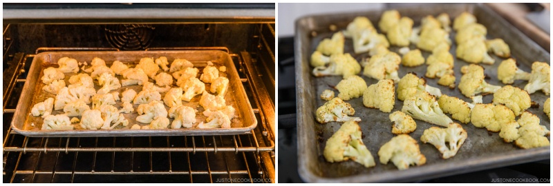 roasted cauliflower kale salad with miso tahini dressing 5