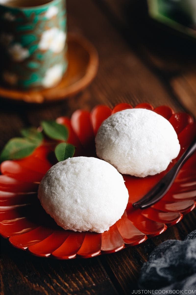Fresh red bean mochi.
