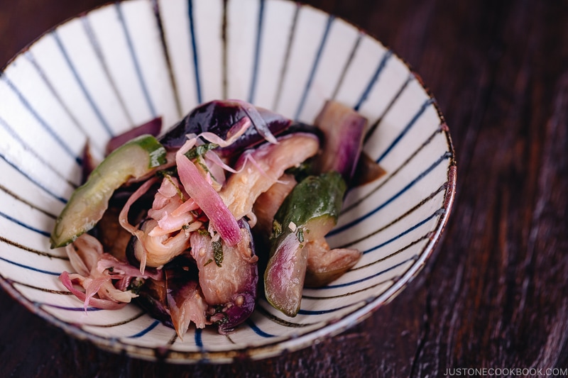 Shibazuke Pickles in a Japanese ceramic.