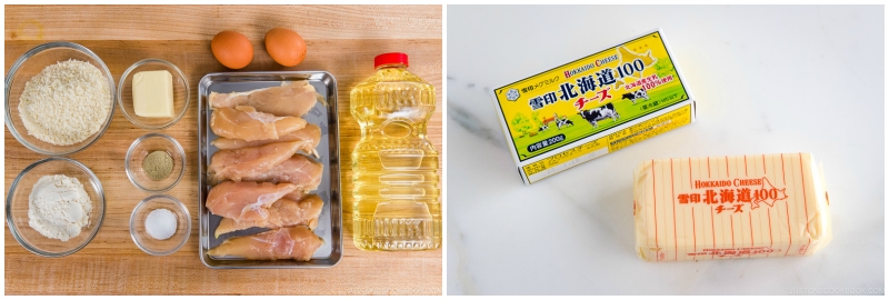 Chicken Cheese Katsu Ingredients with Cheese