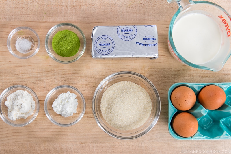 Matcha Basque Burnt Cheesecake Ingredients