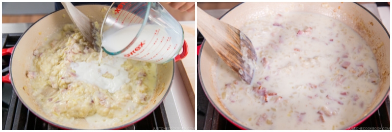 Creamy Napa Cabbage and Bacon Pasta 9