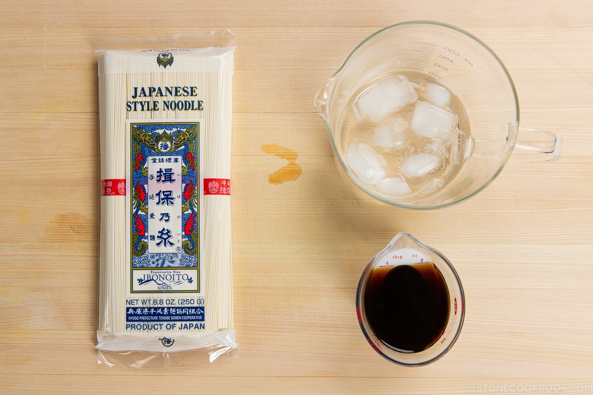 Japanese Cold Somen Noodles Ingredients