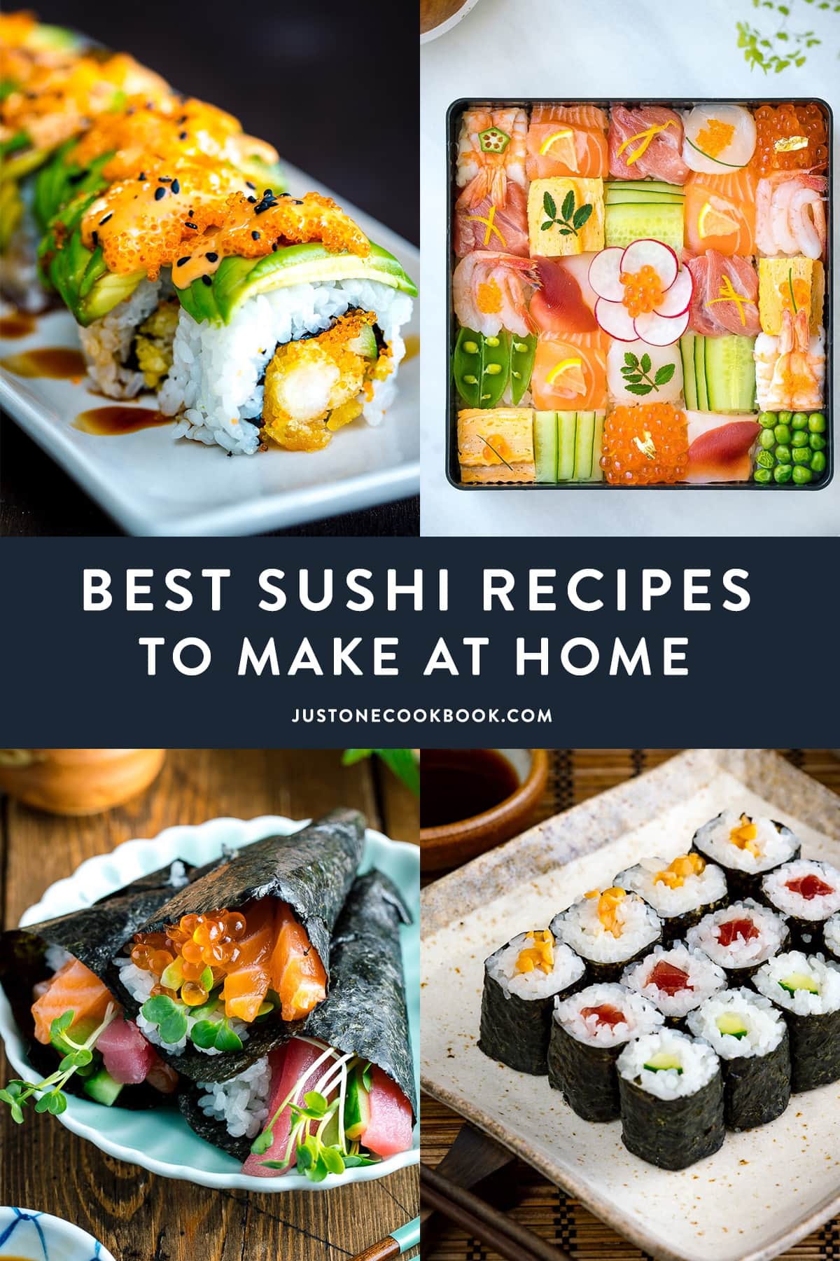 a collage of popular sushi recipes