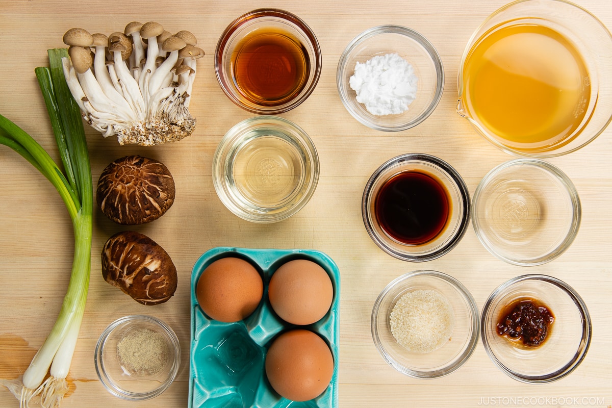 Stir-Fried Mushrooms and Eggs Ingredients