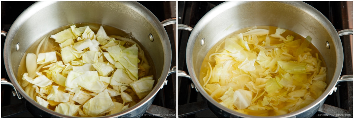 Cabbage and Onsen Tamago Miso Soup 7