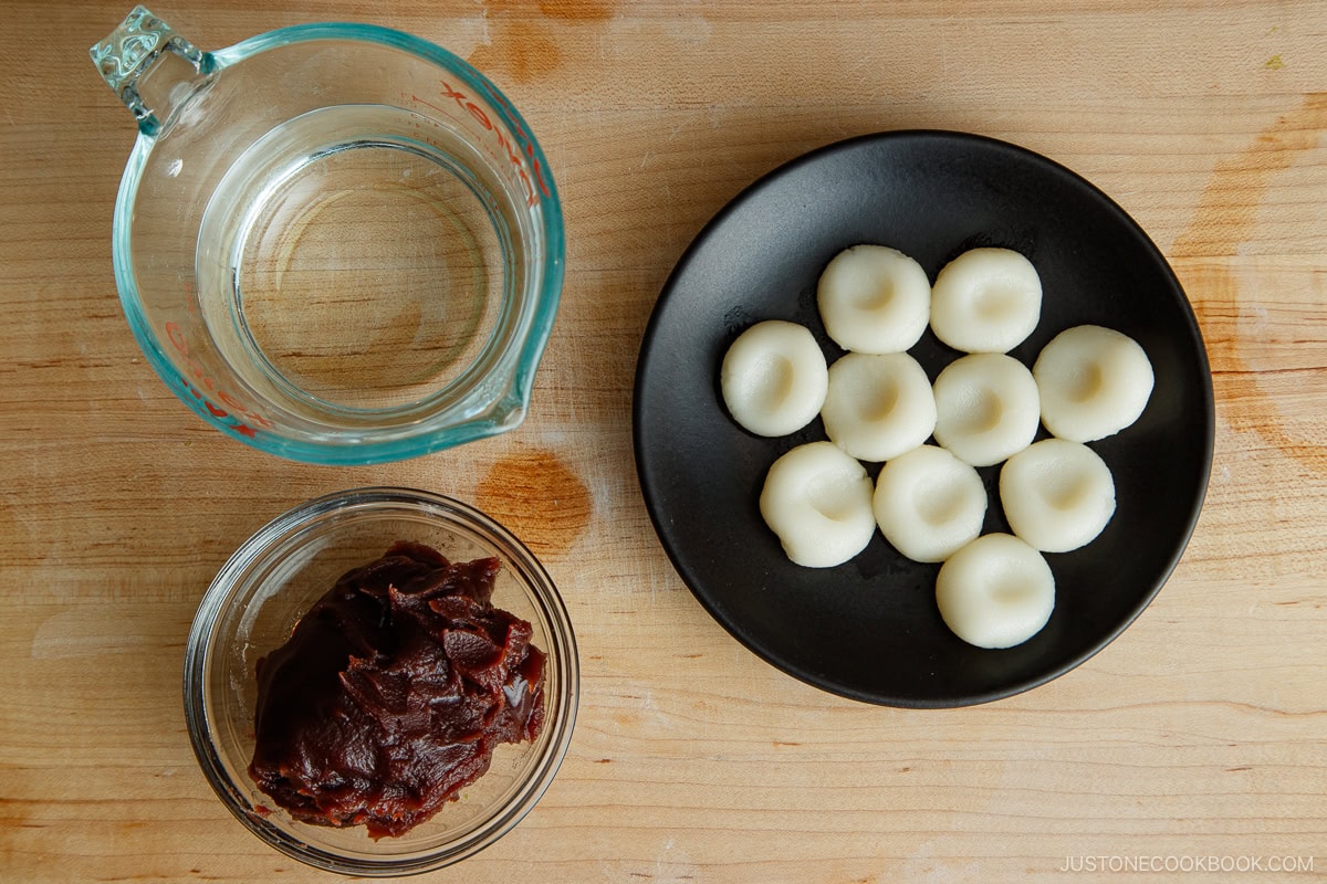 Oshiruko Red Bean Soup Ingredients