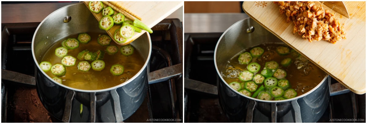 Natto and Okra Miso Soup 5