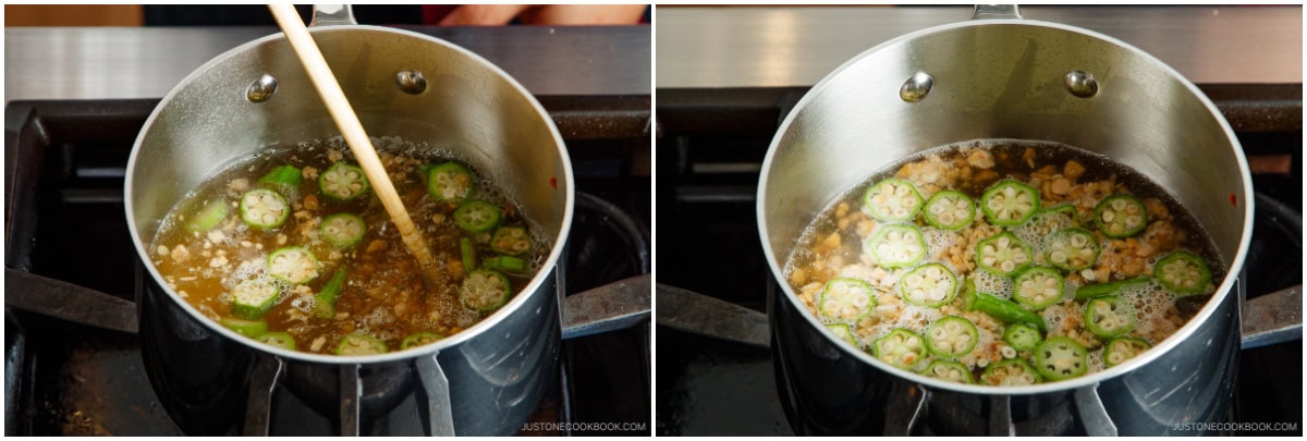 Natto and Okra Miso Soup 6