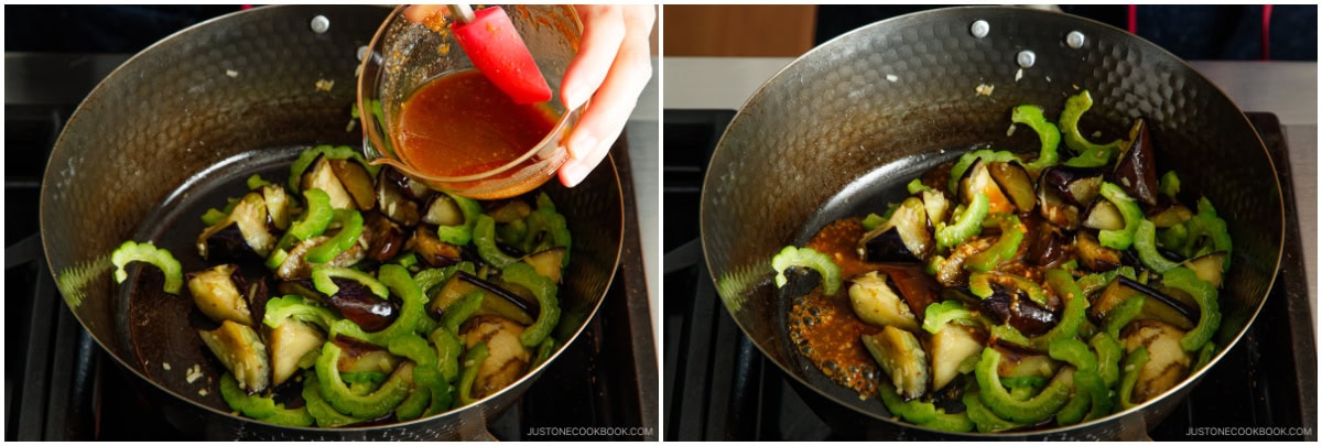 Stir-Fried Bitter Melon and Eggplant 11