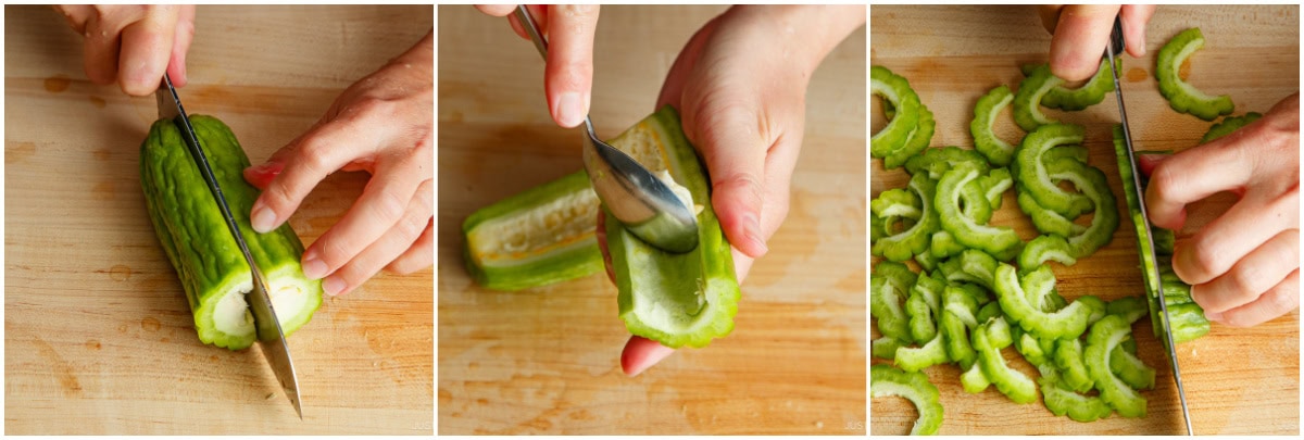 Stir-Fried Bitter Melon and Eggplant 3