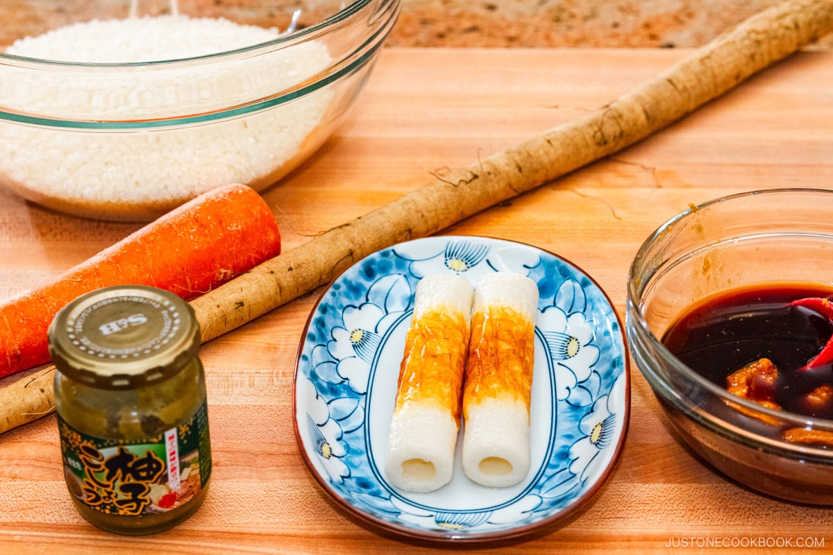 Gobo and Miso Takikomi Gohan Ingredients