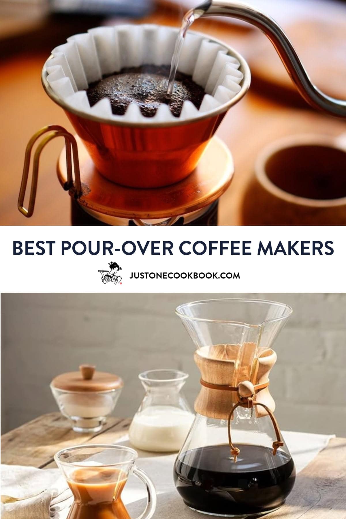 A collage of the best pour-over coffee makers