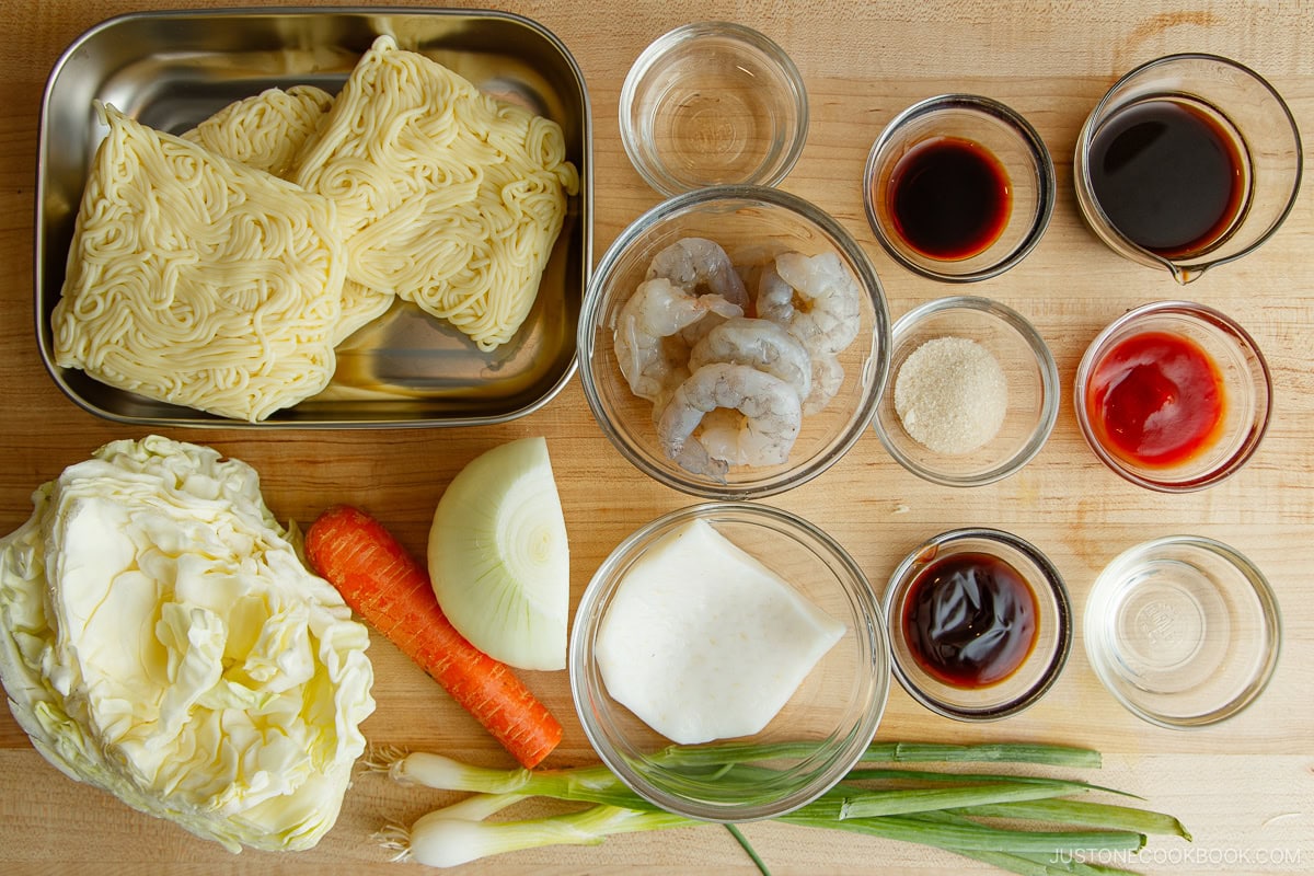 Shrimp Yakisoba Ingredients