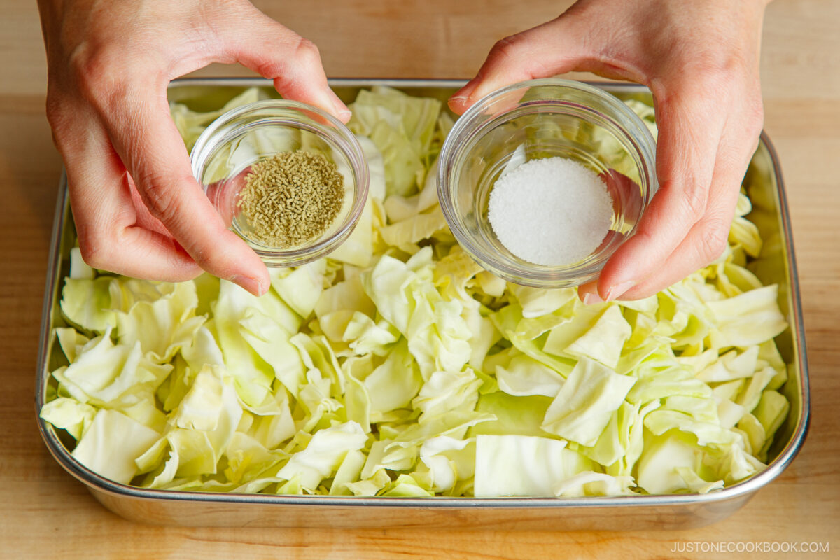 Add salt and umami seasonings.