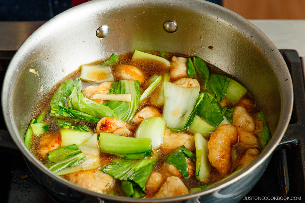 Bring the seasonings to a simmer.