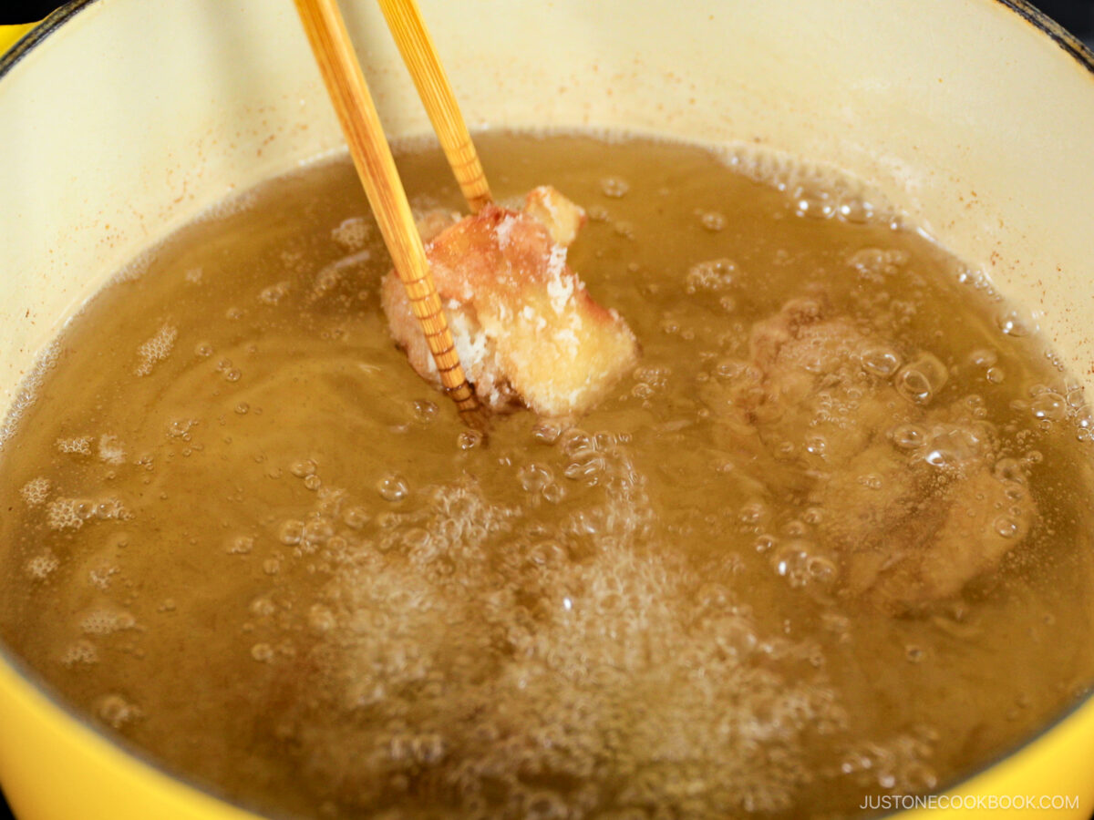 Deep fry the chicken the second time.