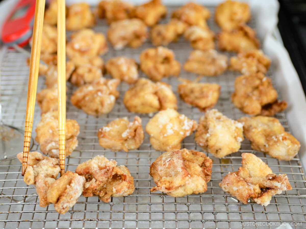 First time frying karaage.