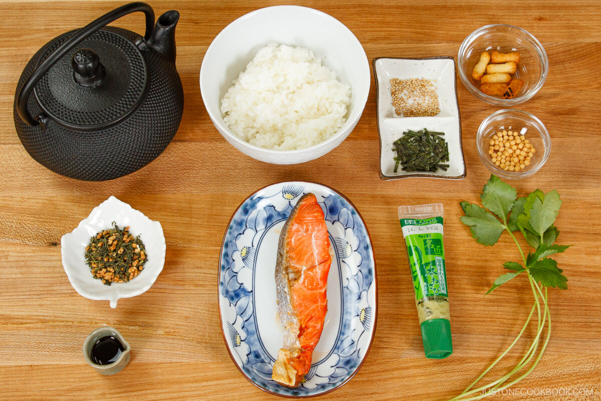 Ochazuke Ingredients with Green Tea