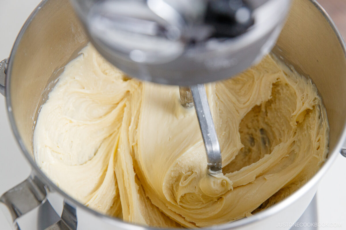 Mixing the dry ingredients.