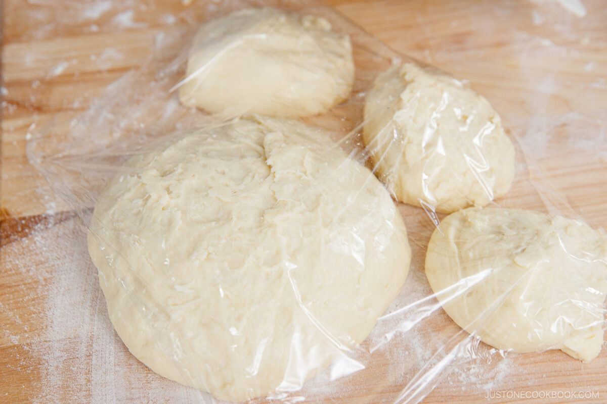 Cut the dough into smaller pieces.