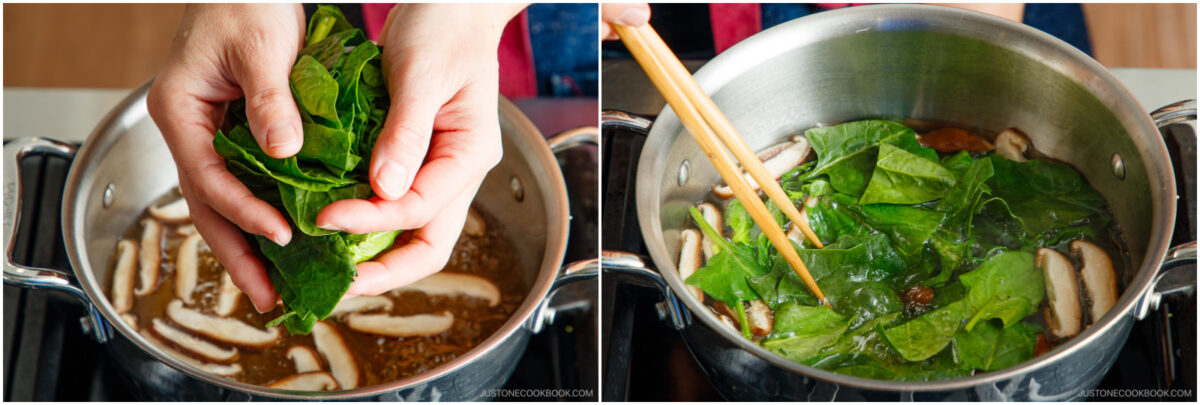 Spinach and Mushroom Miso Soup 6