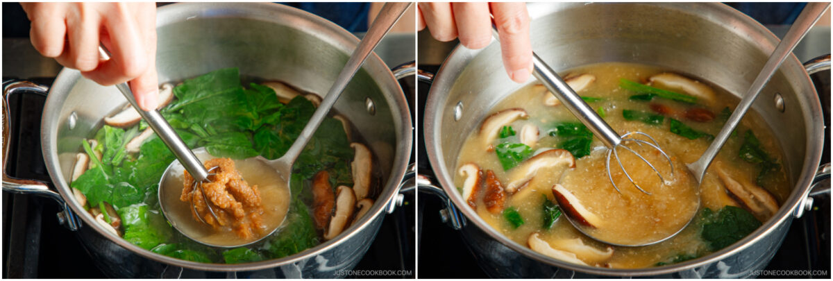 Spinach and Mushroom Miso Soup 7