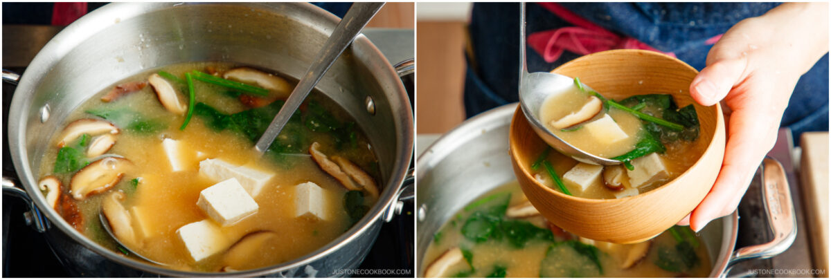 Spinach and Mushroom Miso Soup 9