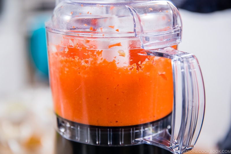 Processing all vegetable ingredients.